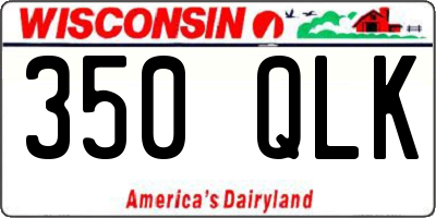 WI license plate 350QLK
