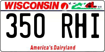 WI license plate 350RHI