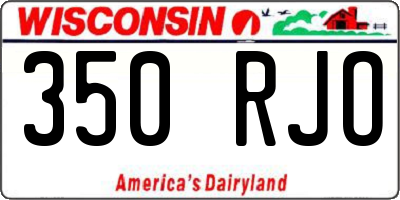 WI license plate 350RJO