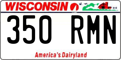 WI license plate 350RMN