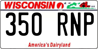 WI license plate 350RNP