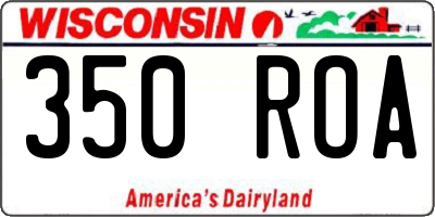 WI license plate 350ROA