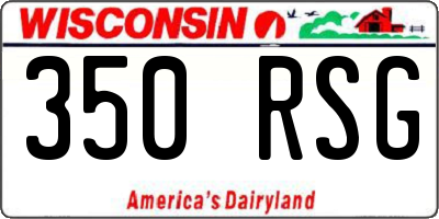 WI license plate 350RSG