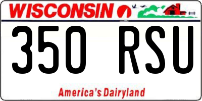 WI license plate 350RSU