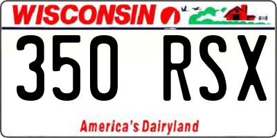 WI license plate 350RSX