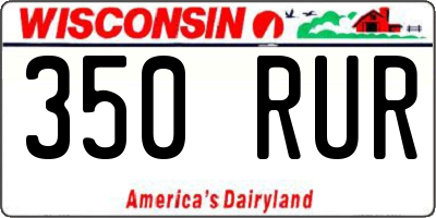 WI license plate 350RUR