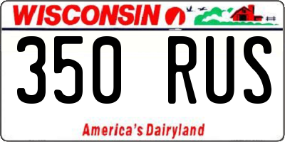 WI license plate 350RUS