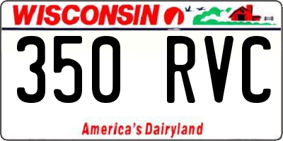 WI license plate 350RVC