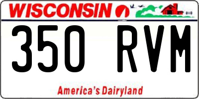 WI license plate 350RVM