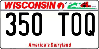 WI license plate 350TOQ