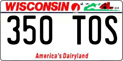 WI license plate 350TOS