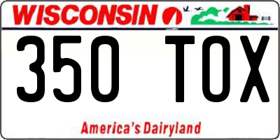 WI license plate 350TOX