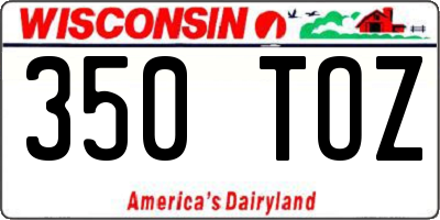 WI license plate 350TOZ