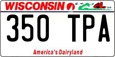 WI license plate 350TPA