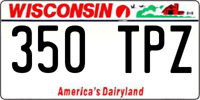 WI license plate 350TPZ