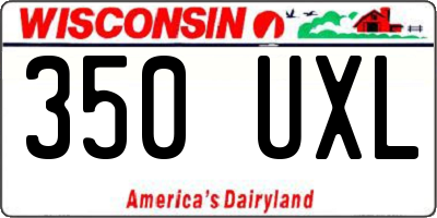 WI license plate 350UXL