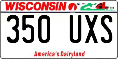 WI license plate 350UXS