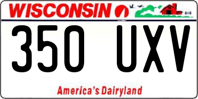 WI license plate 350UXV