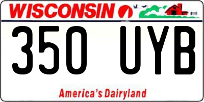 WI license plate 350UYB