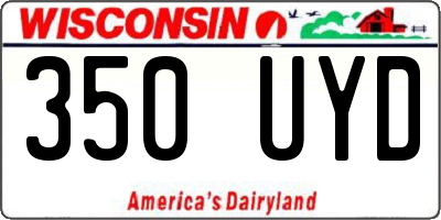 WI license plate 350UYD