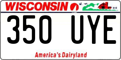 WI license plate 350UYE