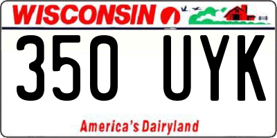 WI license plate 350UYK