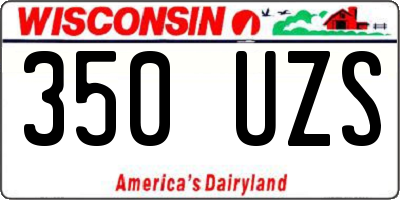 WI license plate 350UZS