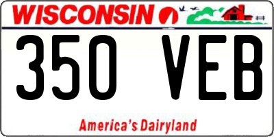 WI license plate 350VEB