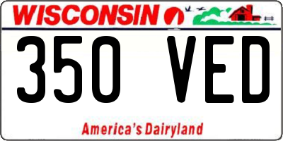 WI license plate 350VED