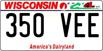 WI license plate 350VEE
