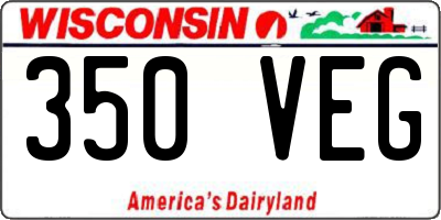 WI license plate 350VEG