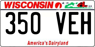 WI license plate 350VEH