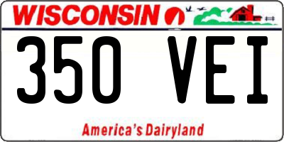 WI license plate 350VEI