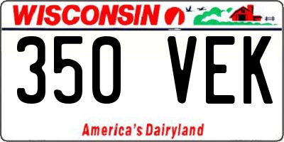 WI license plate 350VEK