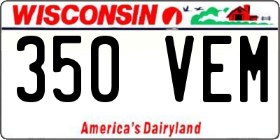 WI license plate 350VEM