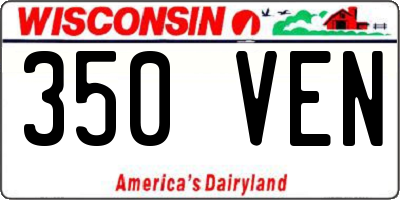 WI license plate 350VEN