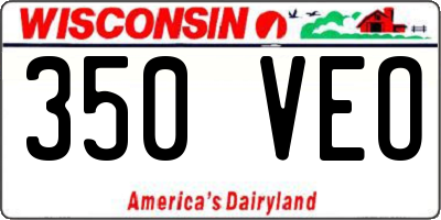 WI license plate 350VEO