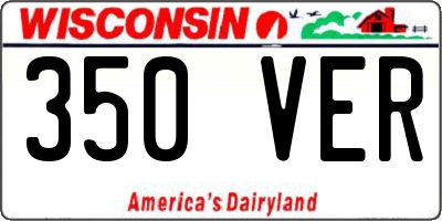 WI license plate 350VER