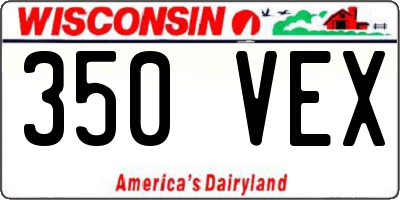 WI license plate 350VEX