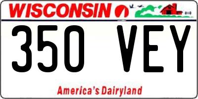 WI license plate 350VEY
