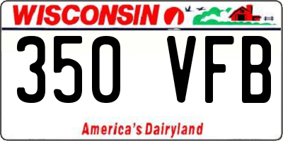WI license plate 350VFB