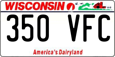 WI license plate 350VFC
