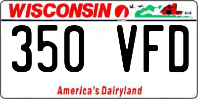 WI license plate 350VFD