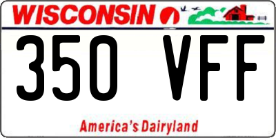 WI license plate 350VFF