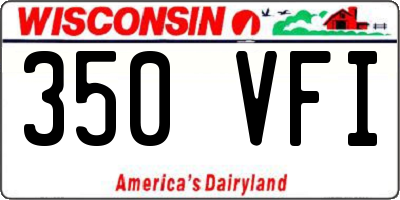 WI license plate 350VFI