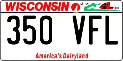 WI license plate 350VFL
