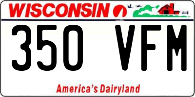 WI license plate 350VFM