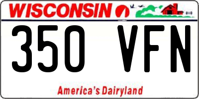 WI license plate 350VFN
