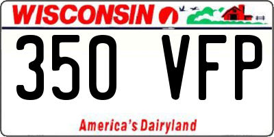 WI license plate 350VFP