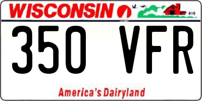 WI license plate 350VFR